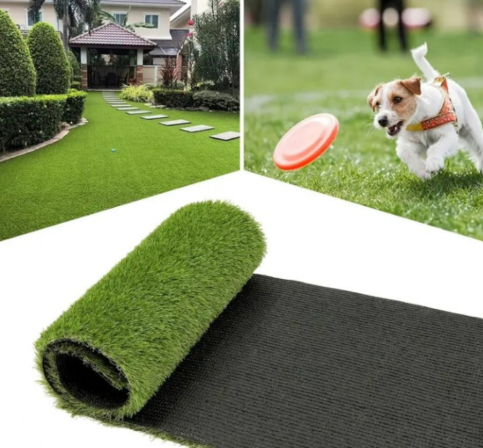 Gazon Artificial Premium, Lungime Fir 37 mm, Verde, Imitatie Perfecta Gazon Natural, Antialergic, Polipropilena, Curte, Terasa, Balcon, Piscina, Loc de Joaca, Gradinita [10]