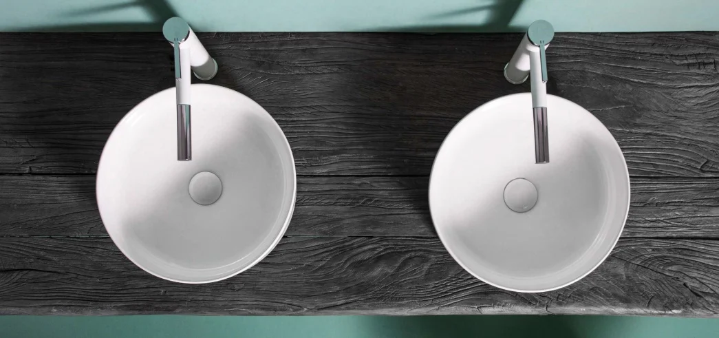 Lavoar pe Blat, Rotund, Alb, Ceramica, Model LX-5558, Dimensiune 415 x 415 x 135 mm [2]