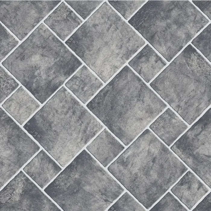 Linoleum Rezidential Antiderapant Clasa 21, Belgia, Model Sand Stone 919, Suport Spuma, Grosime 2.3 mm, Imitatie Piatra, Gri, PVC [1]