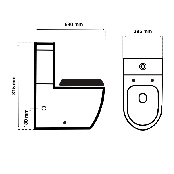 Set Vas WC Pe Pardoseala, Model LX-2904, Fara Rama, Rimless, Rezervor Apa, Iesire Orizontala P-Trap, Dimensiuni 610 x 360 x 850 mm, Alb, Ceramica, Capac cu Inchidere Lenta si Suprafata Antibacteriana [6]