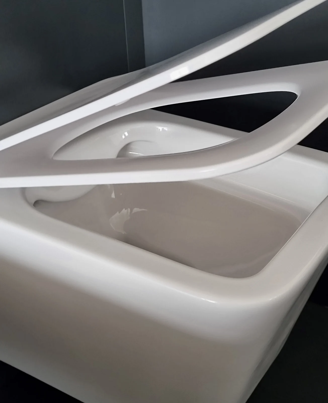 Set Vas WC Suspendat, Model LX-1907, Fara Rama, Rimless, Iesire Orizontala P-Trap, Dimensiuni 525 x 360 x 320 mm, Alb, Ceramica, Capac cu Inchidere Lenta si Suprafata Antibacteriana [3]