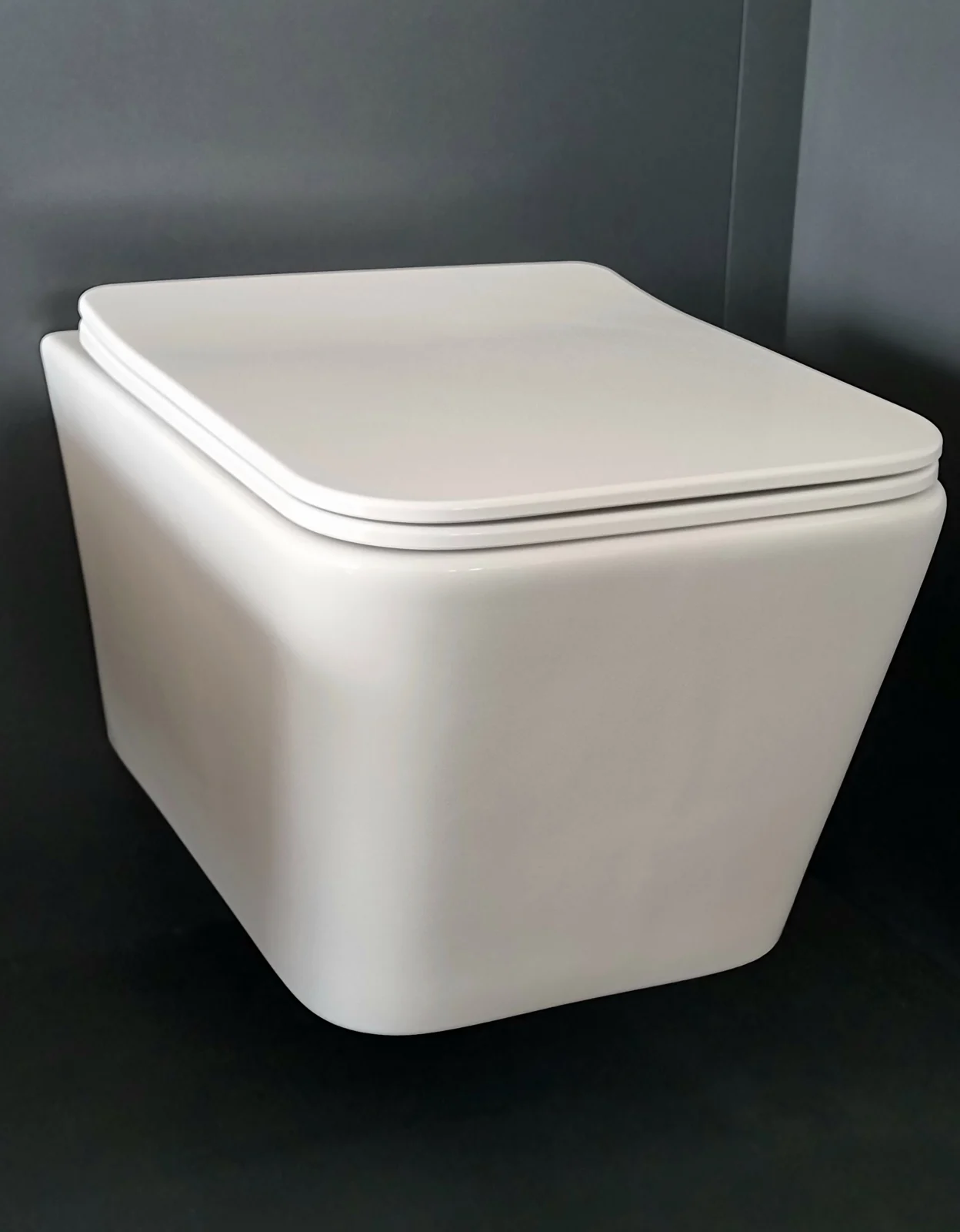 Set Vas WC Suspendat, Model LX-1907, Fara Rama, Rimless, Iesire Orizontala P-Trap, Dimensiuni 525 x 360 x 320 mm, Alb, Ceramica, Capac cu Inchidere Lenta si Suprafata Antibacteriana [4]