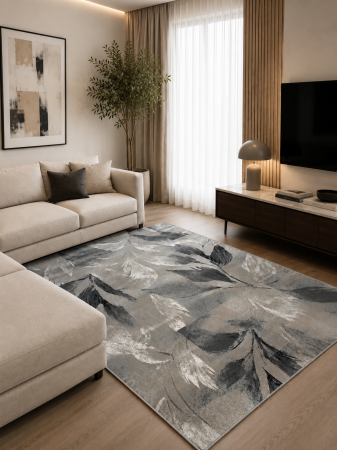 Covoare living - Covor Model Anny 33048‑160, Gri Bej Inaltime Fir 7 mm, Antialergic, Polipropilena, Living, Dormitor, Sufragerie, Birou