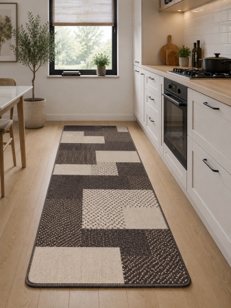 Bucătărie - Covor bucatarie Flex 19645-91 maro aspect sisal antiderapant 75x200cm