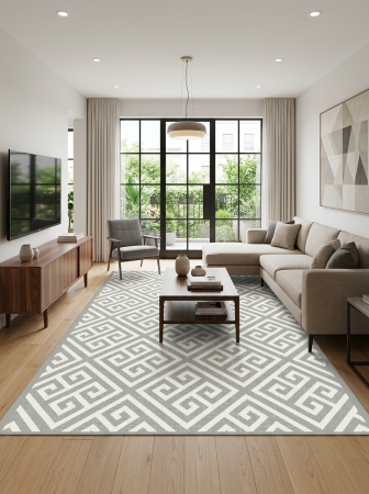 Covoare dormitor - Covor Cappuccino 16063-19 Gri Geometric Modern Polipropilena Frieze
