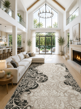Covoare dormitor - Covor Cappuccino 16116-13 crem maro design floral ornamental clasic polipropilena frieze