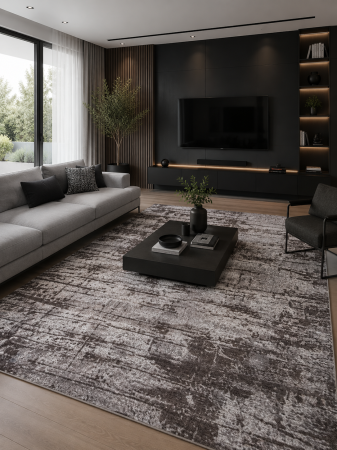 Covoare living - Covor Model Fayno 7146-216,Maro Înălțime Fir 8 mm, Antiderapant, Antialergic, Polipropilenă, Living, Dormitor, Sufragerie, Hol
