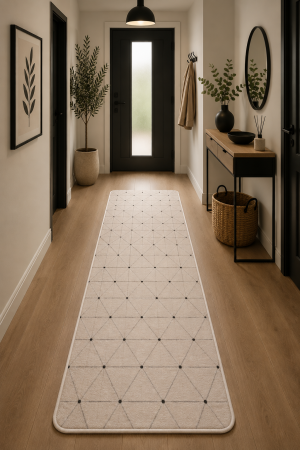 Covoare bucatarie - Covor bucatarie Flex 19647-19 crem aspect sisal antiderapant 75x200cm