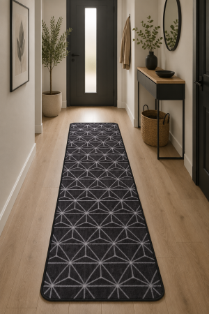 Covoare bucatarie - Covor bucatarie Flex 19647-80 gri aspect sisal antiderapant 75x200cm