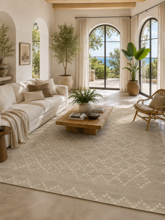 Covoare bucatarie - Covor Model Jersey Home A764 E515 Bej,  Tesatură plată, Antialergic, Polipropilena, Bucatarie, Hol, Balcon