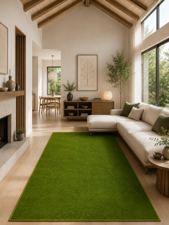 Covoare moderne - Covor Model Kolibri 11000-130, Verde, Inaltime Fir 9 mm, Antialergic, Polipropilena, Living, Dormitor, Sufragerie, Birou