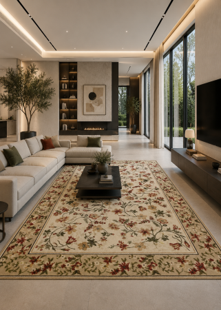 Covoare clasice - Covor Lotos 15075-100 Bej Design Clasic Oriental Floral Polipropilena Friese