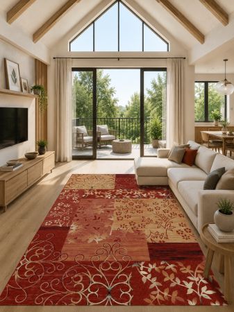 Clasice & Elegante - Covor Lotos 1521-210 grena rosu design clasic cu motive orientale