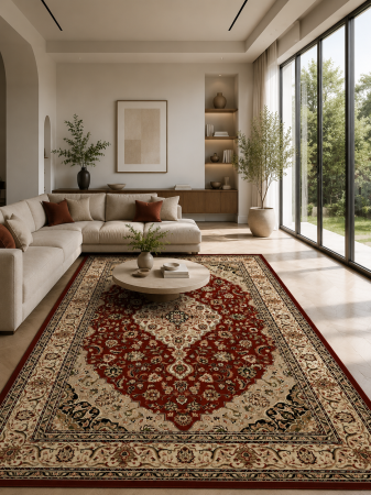 Covoare clasice - Covor Lotos 1540-200 grena rosu design clasic oriental floral