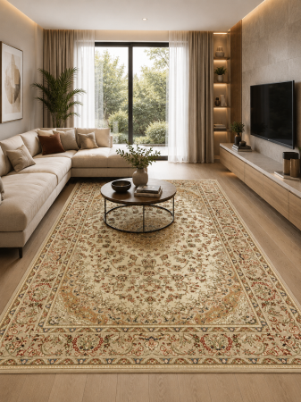 Covoare clasice - Covor Lotos 1555-110 bej crem design clasic oriental medalion central