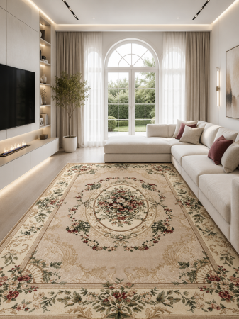 Covoare clasice - Covor Lotos 1557-110 bej crem design clasic oriental cu medalion central