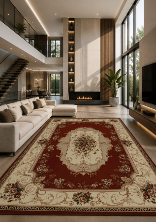 Clasice & Elegante - Covor Lotos 507-201 rosu design clasic oriental medalion central