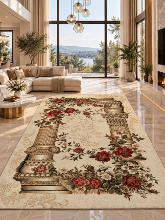 Clasice & Elegante - Covor clasic tip persan Lotos 532-100 Crem medalion central