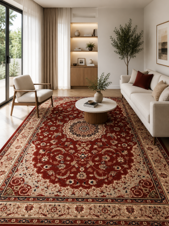 Covoare clasice - Covor Lotos 545-200 grena rosu design clasic oriental