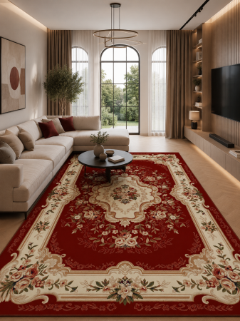 Covoare dreptungiulare si patrate - Covor Lotos 570-210 rosu grena design clasic floral