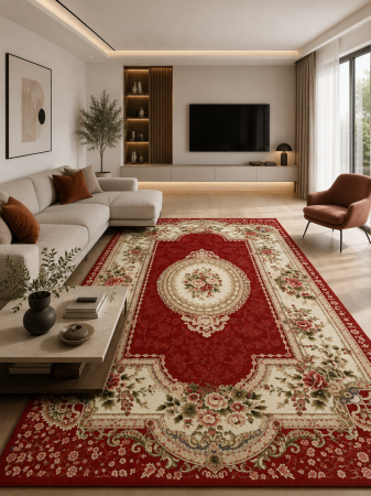 Covoare clasice - Covor Lotos 571-210 rosu design clasic oriental polipropilena Heat-Set Frieze