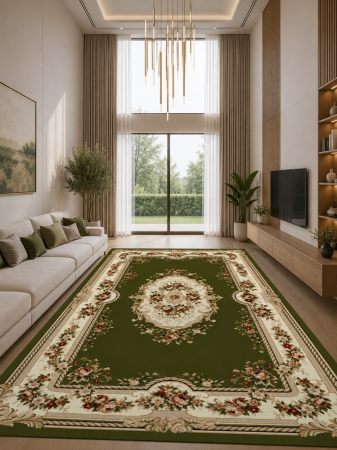 Clasice & Elegante - Covor Lotos 575-310 verde design clasic floral
