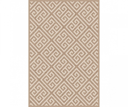Covoare moderne - Covor Model Cappuccino 16063-10, Alb, Bej, Inaltime Fir 7 mm, Antialergic, Polipropilena, Living, Dormitor, Sufragerie, Birou