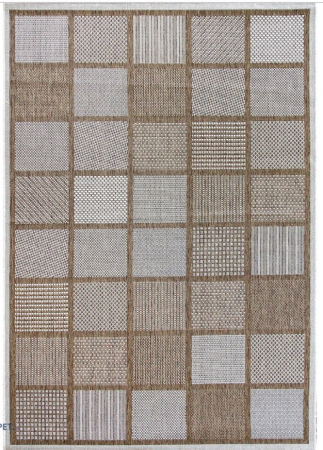 Covoare bucatarie - Covor Tip Iuta Model  Jeans 19243‑10, Bej, Tesatură plată, Antialergic, Polipropilena, Bucatarie, Hol, Balcon