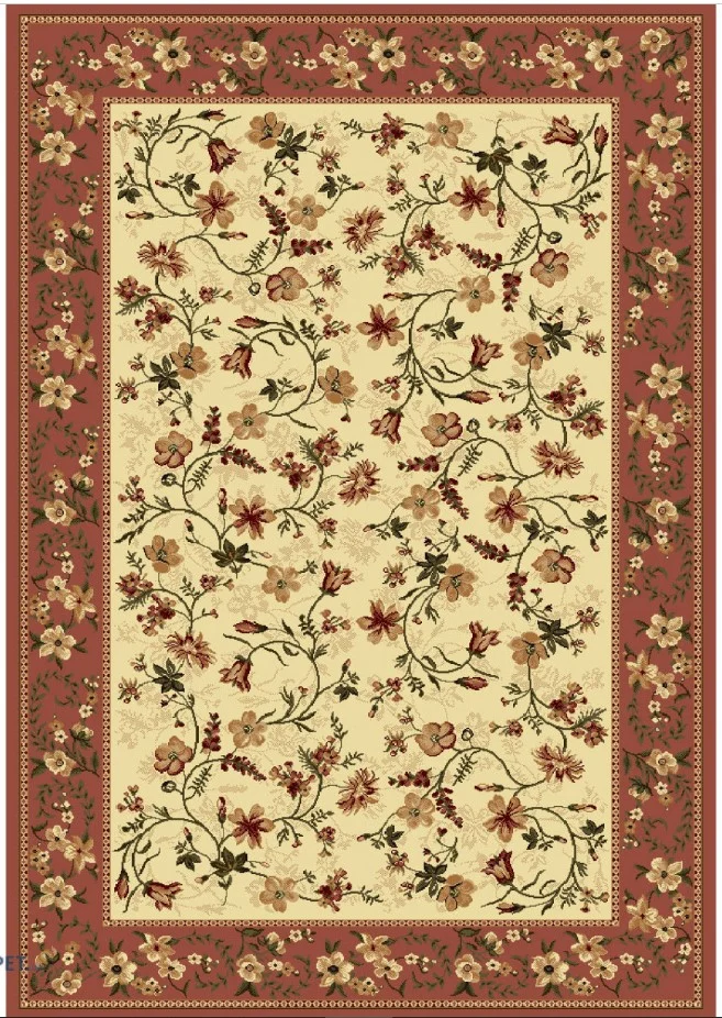 Covor Lotos 15075-150 Bej Caramiziu Design Clasic Oriental Floral Polipropilena Friese [1]