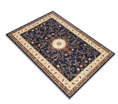 Covor Model Lotos 523-810, Albastru, Inaltime Fir 9 mm, Antialergic, Polipropilena, Living, Dormitor, Sufragerie, Birou [4]