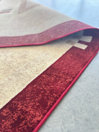 Covor Model Lotos 579-120, Rosu, Crem, Inaltime Fir 8 mm, Antialergic, Polipropilena, Living, Dormitor, Sufragerie, Birou [3]