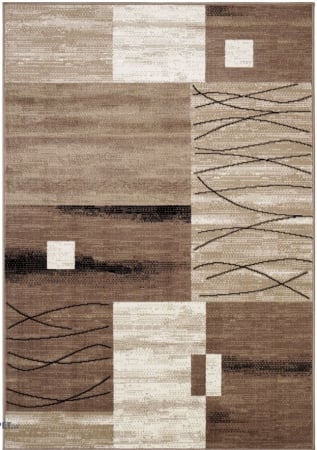 Moderne & Minimaliste - Covor Model Luna 1805-12, Maro, Inaltime Fir 9 mm, Antialergic, Polipropilena, Living, Dormitor, Sufragerie, Birou