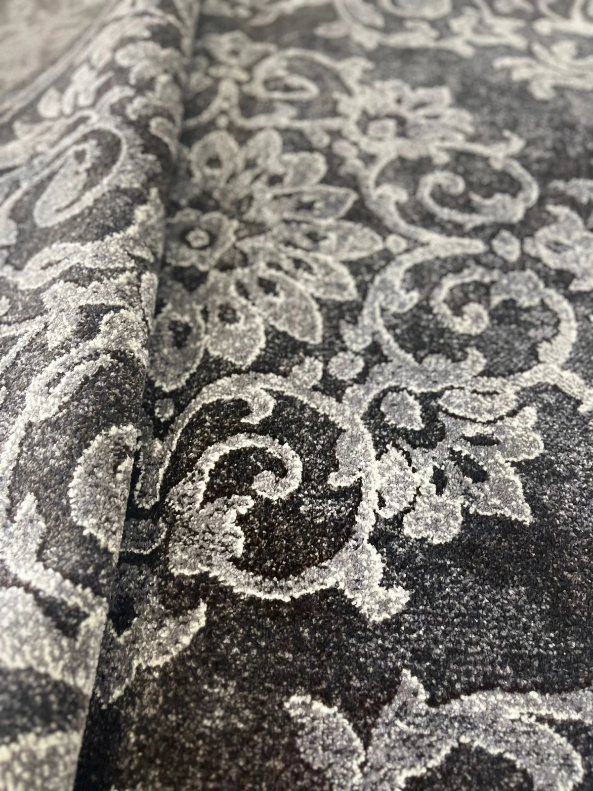 Covor oval Model Mira 24016-196, Gri, Inaltime Fir 6 mm, Antialergic, Polipropilena, Living, Dormitor, Sufragerie, Birou [2]