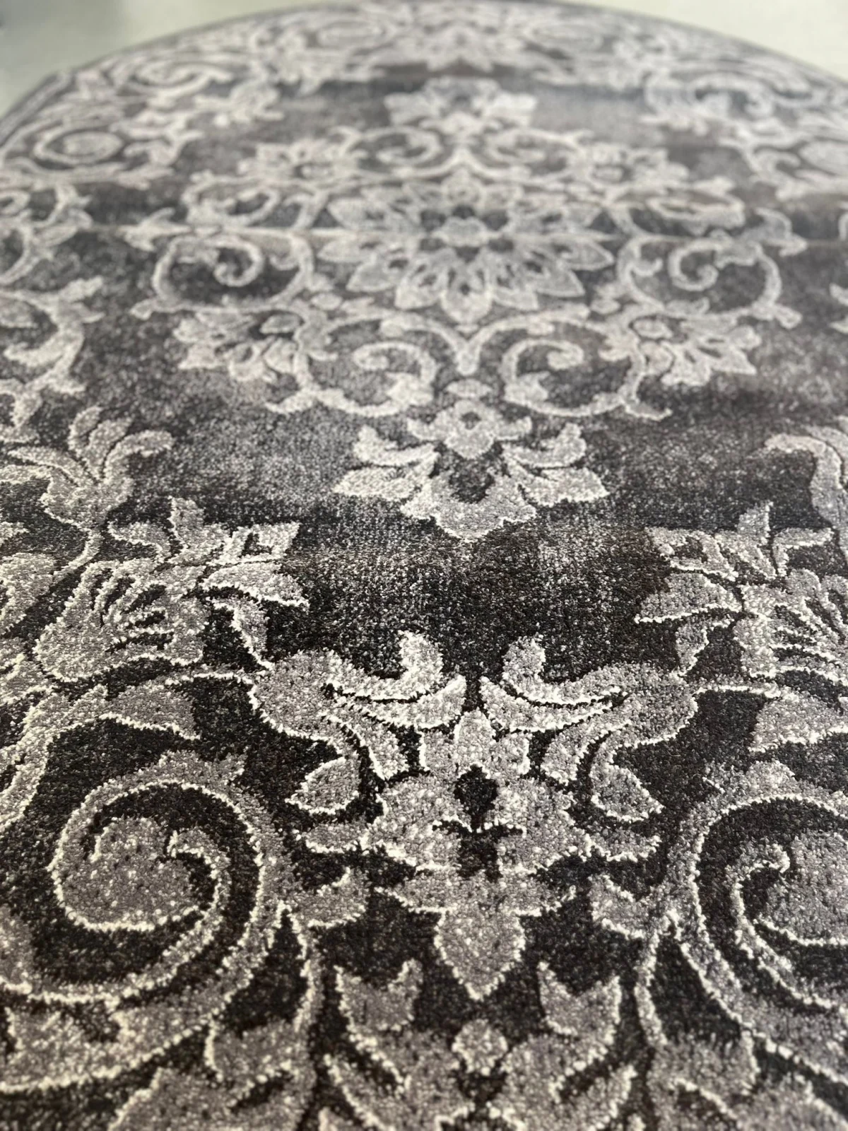 Covor oval Model Mira 24016-196, Gri, Inaltime Fir 6 mm, Antialergic, Polipropilena, Living, Dormitor, Sufragerie, Birou [5]