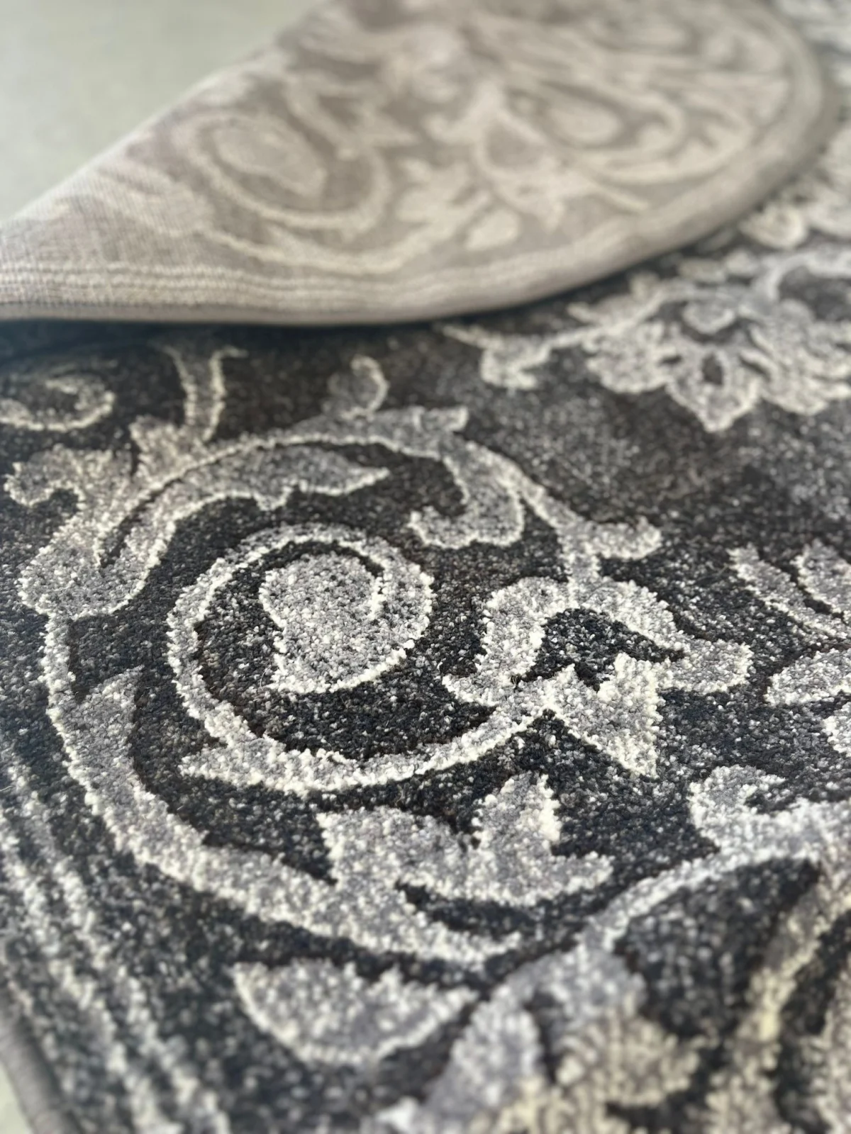 Covor oval Model Mira 24016-196, Gri, Inaltime Fir 6 mm, Antialergic, Polipropilena, Living, Dormitor, Sufragerie, Birou [6]