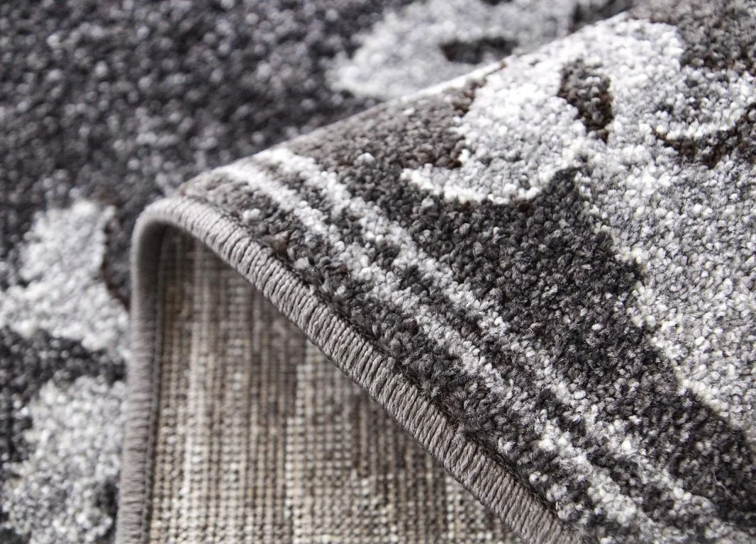 Covor oval Model Mira 24016-196, Gri, Inaltime Fir 6 mm, Antialergic, Polipropilena, Living, Dormitor, Sufragerie, Birou [1]