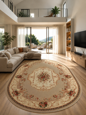 Clasice & Elegante - Covor Lotos 507-100 bej crem design clasic oriental cu medalion central