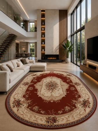 Clasice & Elegante - Covor Lotos 507-201 rosu design clasic oriental cu medalion central