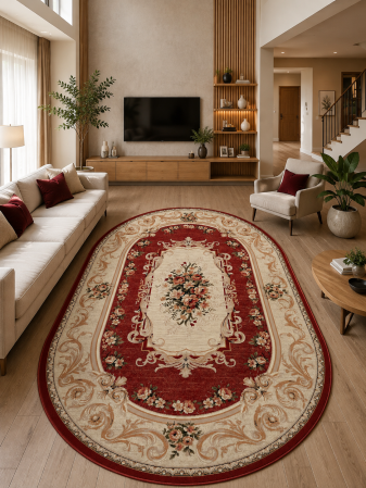 Clasice & Elegante - Covor oval Lotos 535-210 crem rosu clasic persan motive florale