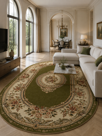 Covoare rotunde si ovale - Covor Lotos 571-310 bej crem design clasic cu motive orientale