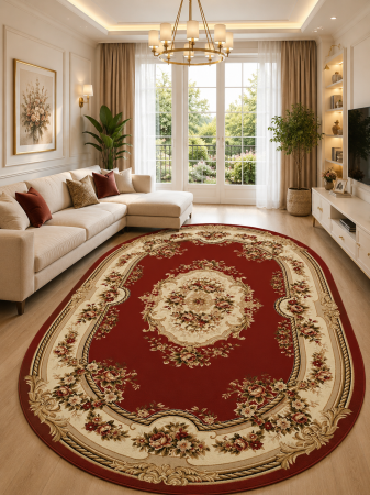 Covoare living - Covor oval Lotos 575-210 rosu design clasic floral