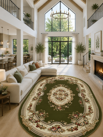 Covoare living - Covor Lotos 575-310 crem verde design clasic floral