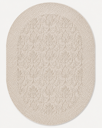 Covor Oval Model Itea 42005‑116, Marime 78 x 150 cm, Bej, Inaltime Fir 10 mm, Antialergic, Polipropilena, Living, Dormitor [5]