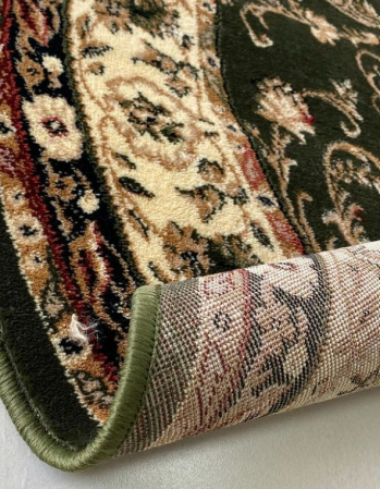 Covor Rotund Model Lotos 523-310, Verde, Inaltime Fir 8 mm, Antialergic, Polipropilena, Living, Dormitor, Sufragerie, Birou [1]