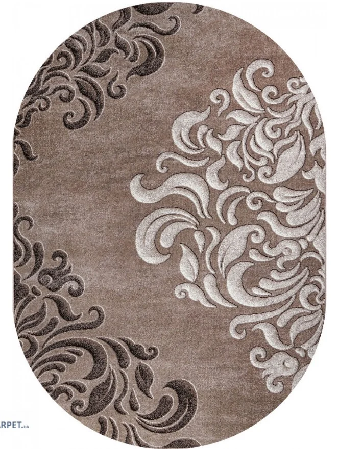 Covoare clasice - Covor Oval Model Mira 24031-234, Maro, Inaltime Fir 6 mm, Antialergic, Polipropilena, Living, Dormitor, Sufragerie, Birou