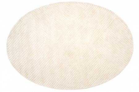 Covoare rotunde si ovale - Covor Oval Premium, Handmade, India, Model DYWAN SIERRA IVORY, Crem, Bej, Viscoza, Lucrat Manual, Living, Dormitor, Sufragerie, Birou