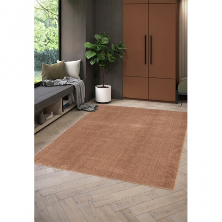 Covor Premium Belgian Model Soft Rimini 71481-088, Maro, Bej, Lungime Fir 22 mm, Poliester Reciclat, Antialergic, Living, Dormitor, Sufragerie, Birou [1]