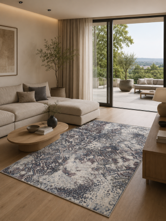 Formă - Covor Premium Egiptean Model Topaz 8020M, Multicolor, Inaltime Fir 10 mm, Antialergic, Polipropilena, Living, Dormitor, Sufragerie, Birou