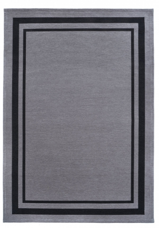 Covoare premium - Covor Premium Model DYWAN ALTO GRAY, Gri, Negru, Tesatura Plata, Poliester, Bumbac, Antiderapant, Antialergic, Living, Dormitor, Sufragerie, Birou