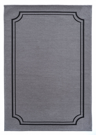 Covoare premium - Covor Premium Model DYWAN MUSEO GRAY, Gri, Negru, Tesatura Plata, Poliester, Bumbac, Antiderapant, Antialergic, Living, Dormitor, Sufragerie, Birou